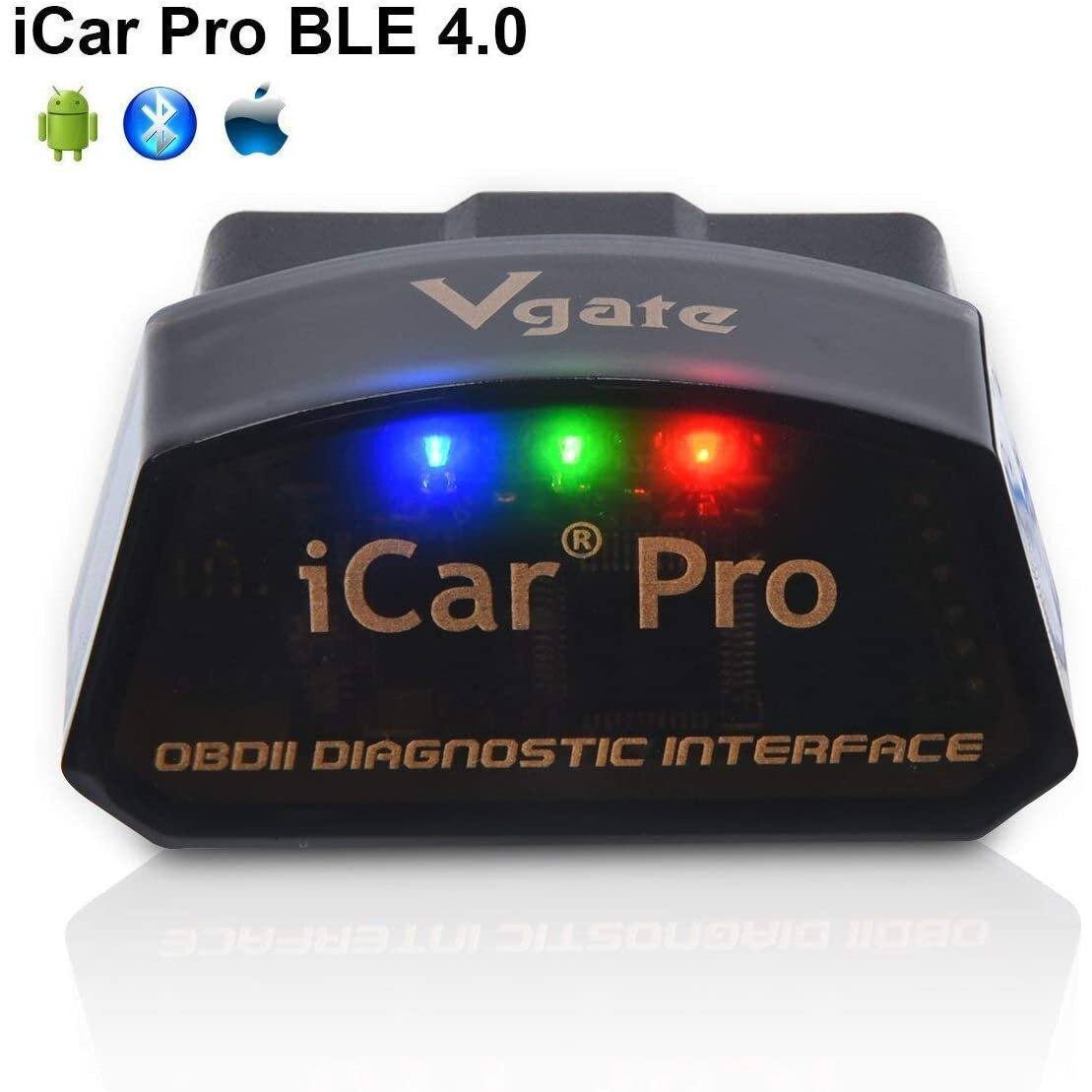 Vgate iCar Pro BLE 4.0 OBD2 Diagnostic Tool Fault Code Reader OBDII Compatible Car Adapter Check Engine Light for iOS, Android and Windows